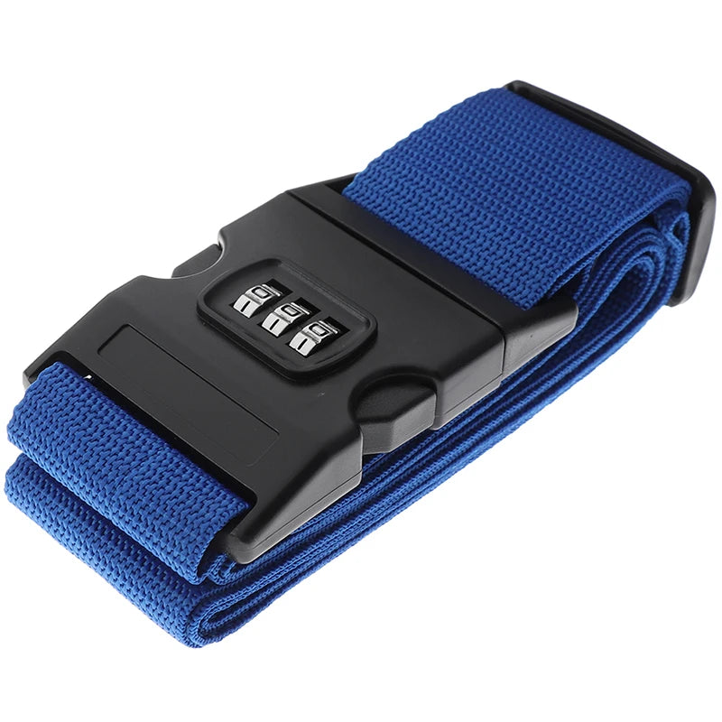 Nylon Luggage Strap Adjustable Travel Suitcase Buckle Baggage Belt Qme Navy