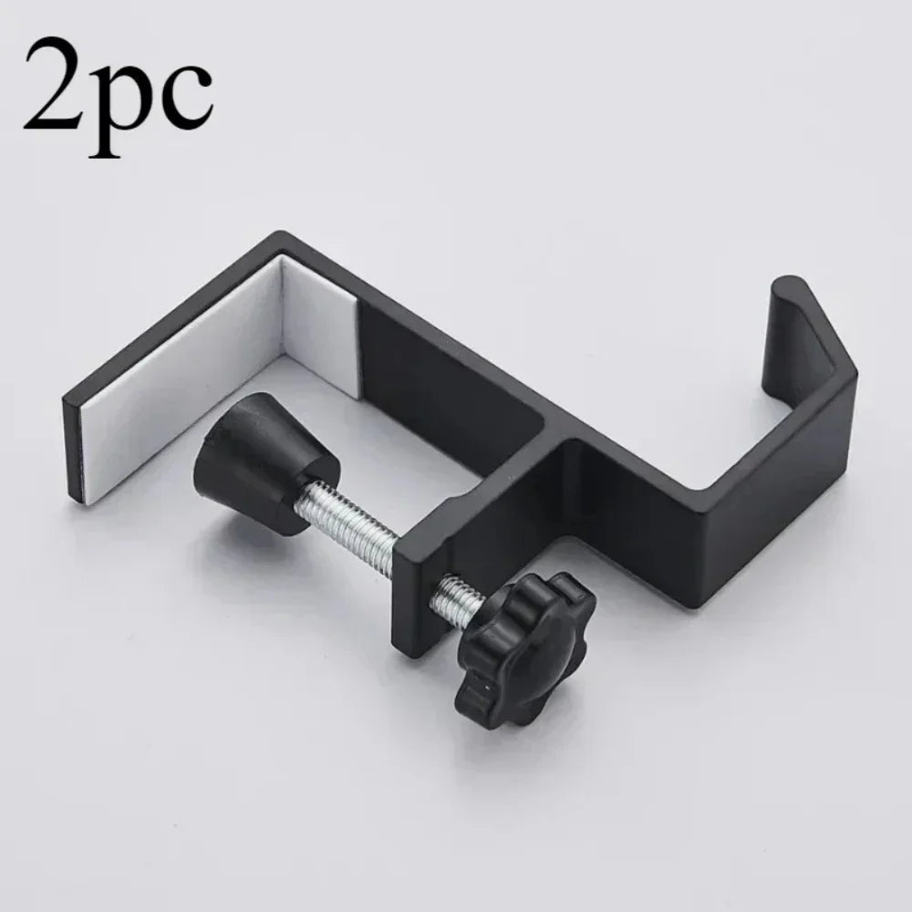 Multifunctional Table Side Hanging Storage Hook Adjustable Desk Edge Holder For Gaming Headphones Backpack Bag Storage Accessory Qme 2pcs black