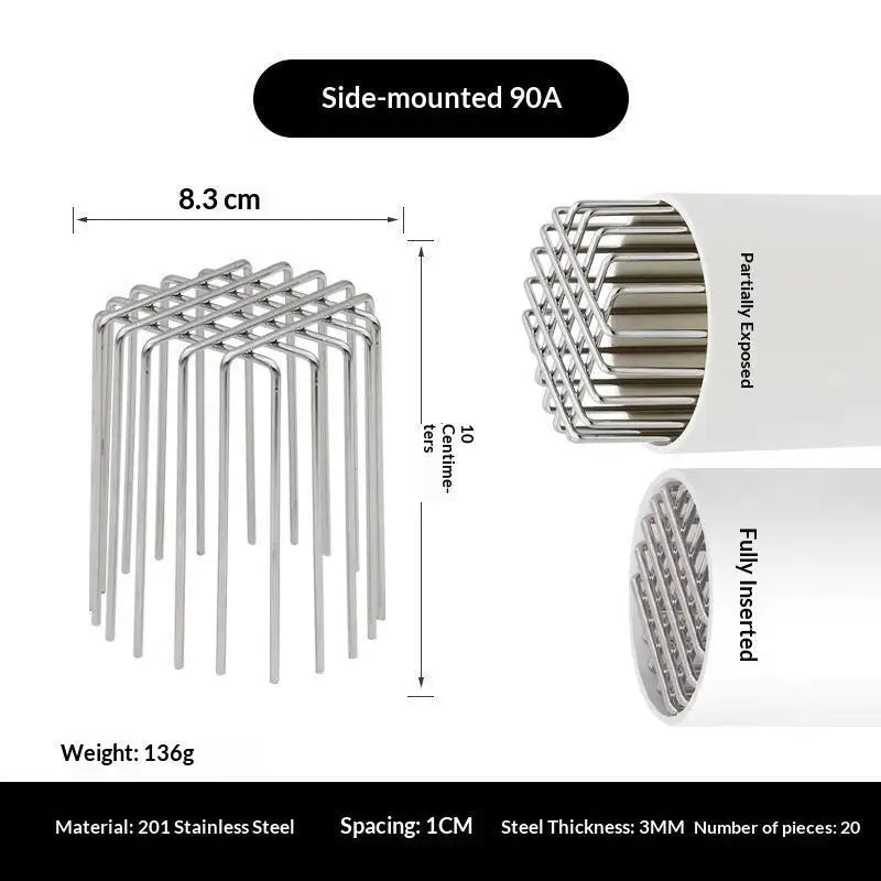 Stainless Steel Roof Floor Drain Balcony Drainage Ditch Anti-Blocking Mesh Cover Garden Outdoor Rooftop Gutter Guard Qme 90 tube