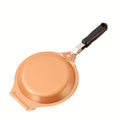 Double Sided Flat Bottomed Cake Pan Foldable Frying Low Oil Fume Eggs Qme 1pc