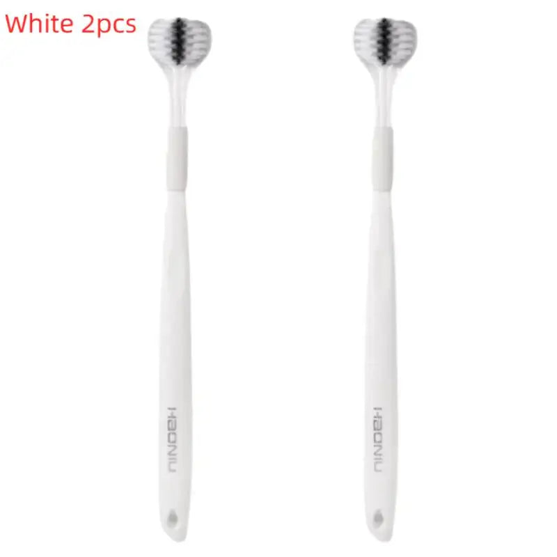 U-shaped 1 2 4 Toothbrush Soft Bristles Efficient Dental Cleaning At Qme 2pcs White