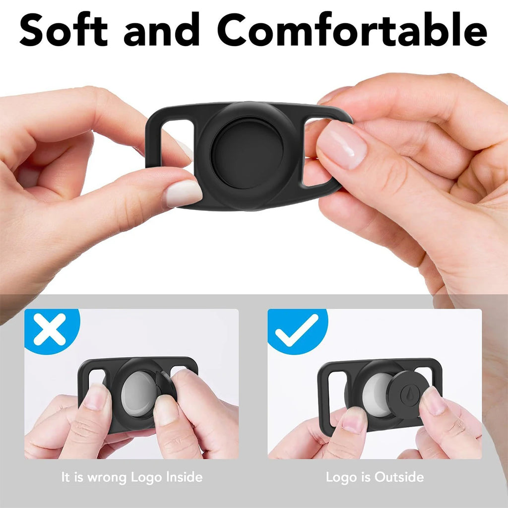 Waterproof case For Airtag Dog Collar Holder Case Lightweight Stretchable Tracker Cover Silicone Protector Protective Accessory Qme