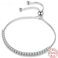 Cute nice 925 Sterling Silver Bracelet Elegant Zircon Crystal Chain for Women Fashion Noble Engagement Wedding Hot Gift Qme Default Title