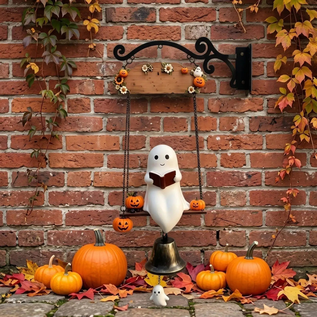Halloween Lovely Ghost Door Bell Ornament Vintage Doorbell Home Entrance Door Wall Mount Decorative Welcome Bell Qme