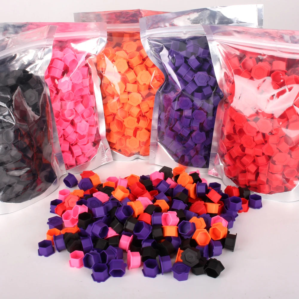 200Pcs Disposable Tattoo Silicone Ink Cup Permanent Makeup Pigment Holder Container Cap Tattoo Ink Accessories for Tattoo Artist Qme