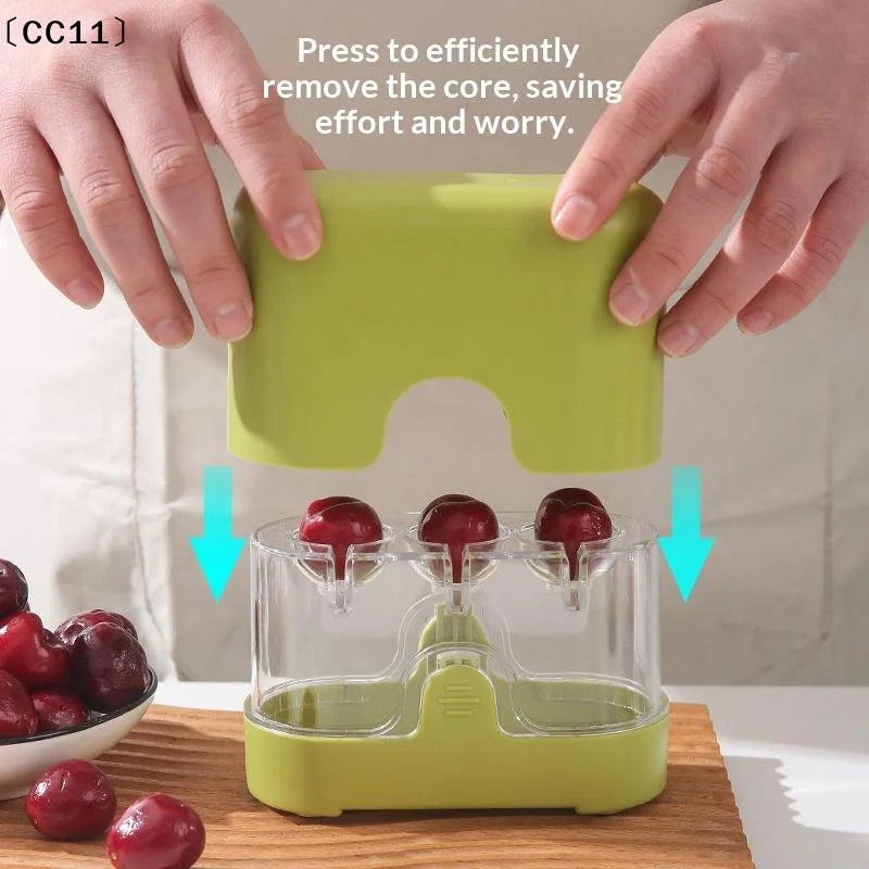 Cherry Pit Remover Plastic Stainless Steel Fruit Corer Handheld Press Qme