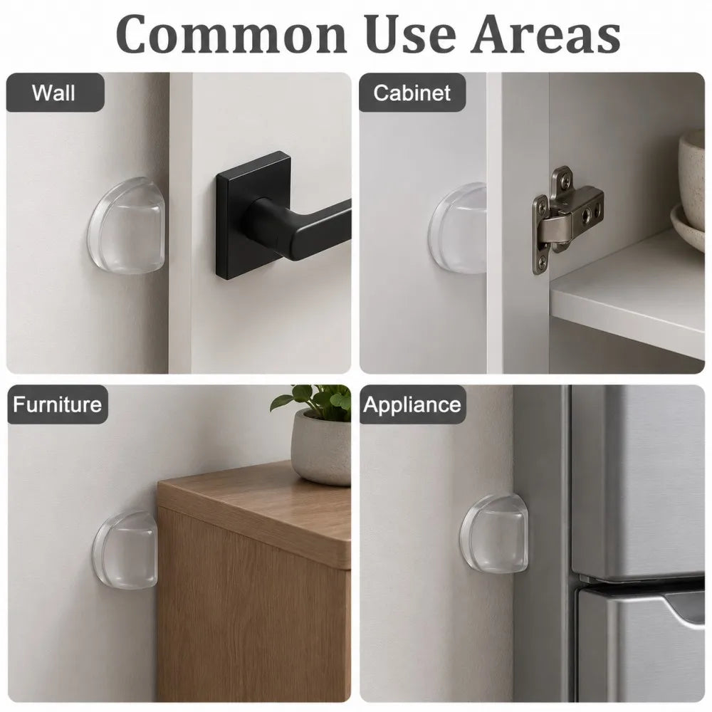 Transparent Silicone Doorstop for Door Self Adhesive Wall Protector Rubber Bumper Pad For Door Handle Cabinet Corner Furniture Qme