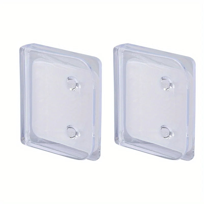 Clips para cortina de ducha de baño, fijador autoadhesivo de plástico a prueba de viento, gancho de Clip de borde transparente, Qme 2pcs