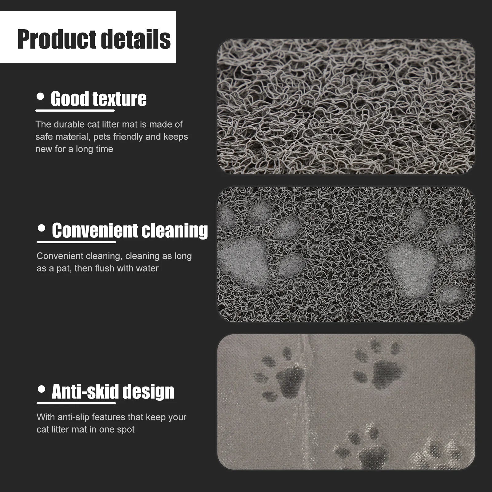cat litter mat litter box mat PVC pet mat adorable litter box mat non-slip cat litter mat Qme