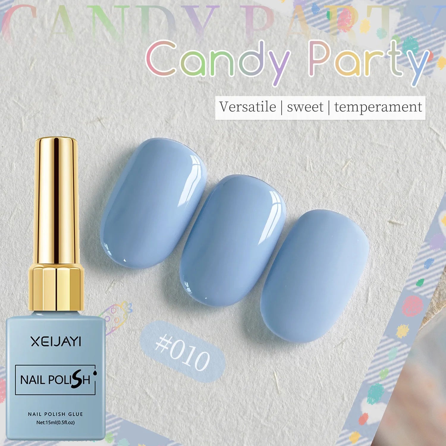 Candy Color Gel Nail Polish Set, 6 Colors High Saturation Macaron Solid Nail Gel, Pastel Purple Peach Pink Salon Quality Varnish Qme W010