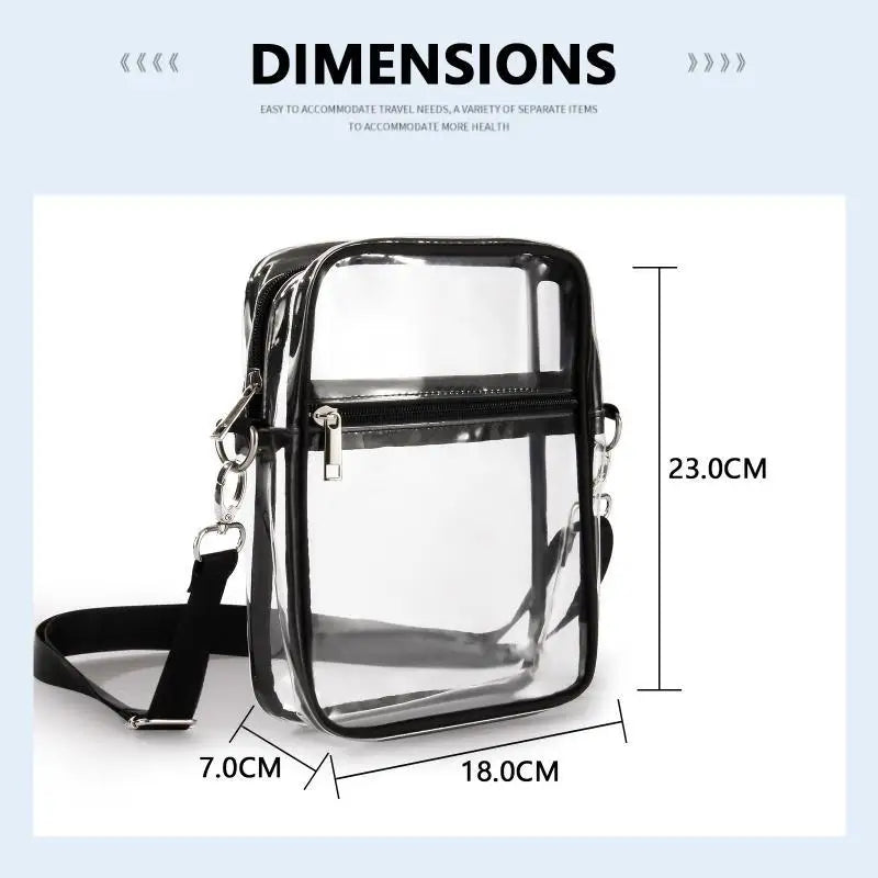 Clear Bags For Women Lightweight PVC Zippered Stadium Approved Bag For Concert Travel Events Everyday Qme A2