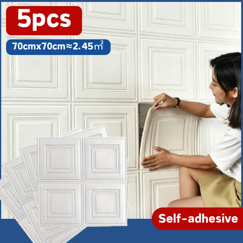 Fashion 3D Brick Wallpaper 70x70cm Self Adhesive Wall Sticker Qme