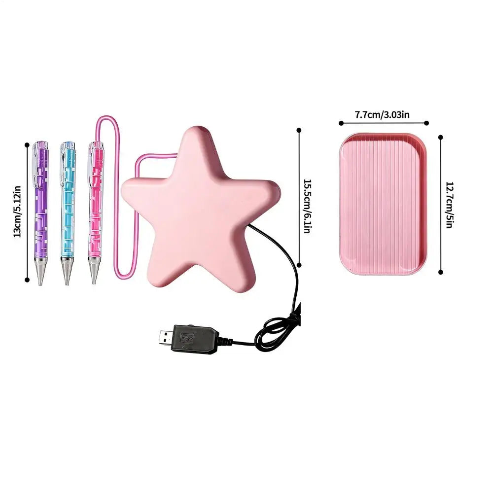 Rhinestone Art Vacuum Pen Wax Free Gems Applicator With Tray Rhinestone Art Pens Electric For Craft DIY Home Decor Adults Qme Pink China Mainland