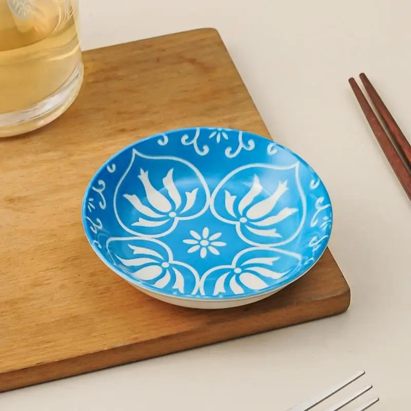 Picnics Ceramic Condiment Dishes Bohemian Plates Sauce Suitable Qme A6