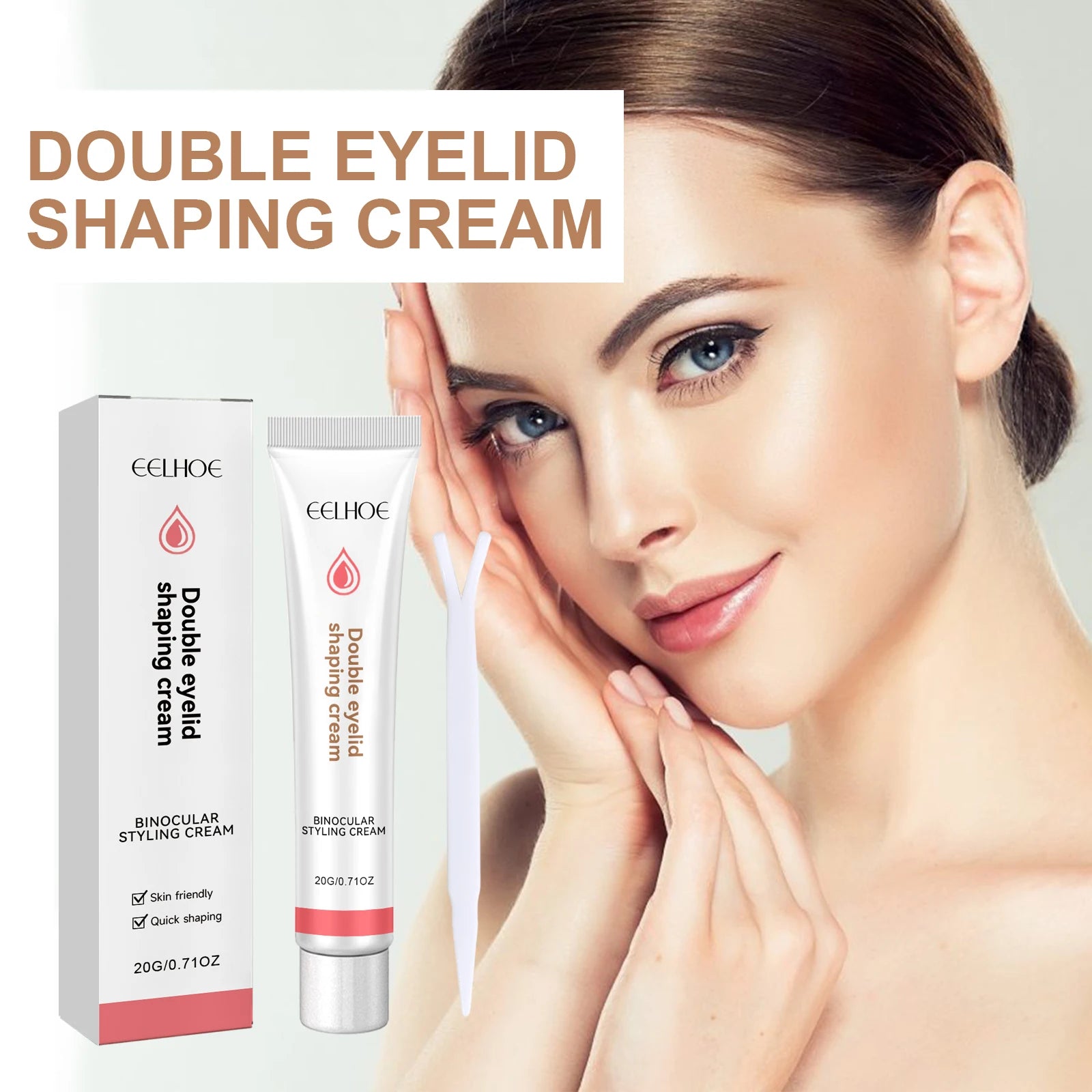 Double Eyelid Styling Cream Natural Invisible Eye Lift Eyelid Adhesive Cream Quick-Drying Long Lasting Eyelid Glue With Y Stick Qme