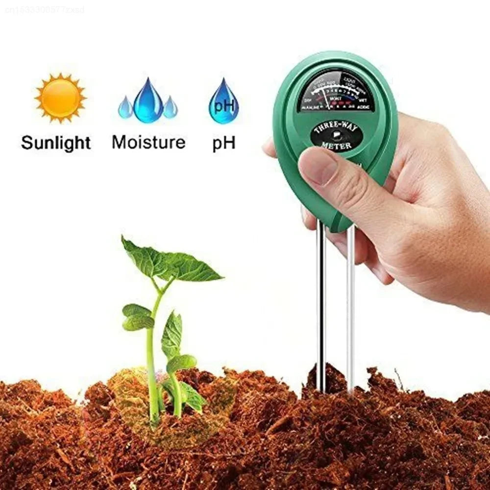 Garden PH Meter Sunlight 3in1 Soil PH Tester Garden Flowers Soil Moisture Sensor Plants Acidity Humidity PH Monitor Detector Qme