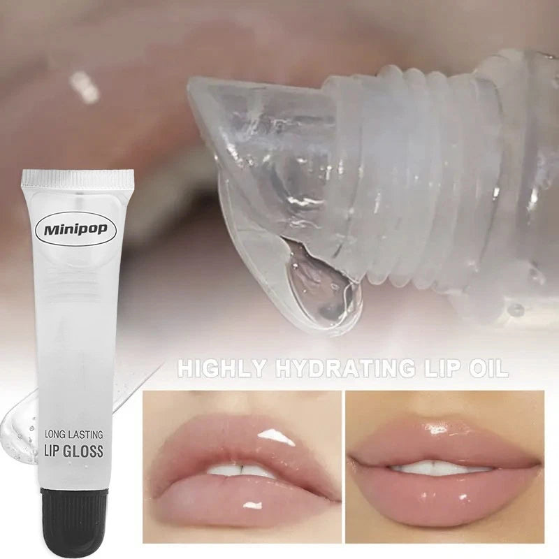 Lip Gloss Moisturizer Plumper Long Lasting Sexy Lips Pump Transparent Waterproof Volume Lip Clear Lipgloss Base Clear Lip Gloss Qme