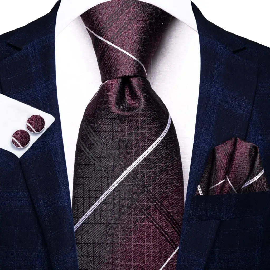 Designer Elegant Mens Ties Gentlemen Purple Novelty Luxury Men Qme 3760
