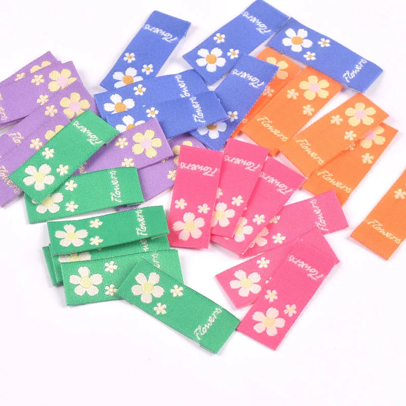 50Pcs Multicolor Flower Embroidery Cloth Labels Handmade DIY Hats Bags Crafts Garment Supplies Sewing Accessories Tags c3504 Qme