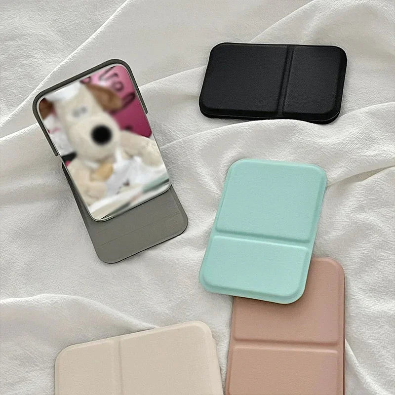 Women Mini Mirror Folding Makeup Hand Mirror Portable Single-side Mini Cosmetic Mirror Foldable High Definition Vanity Tools Qme