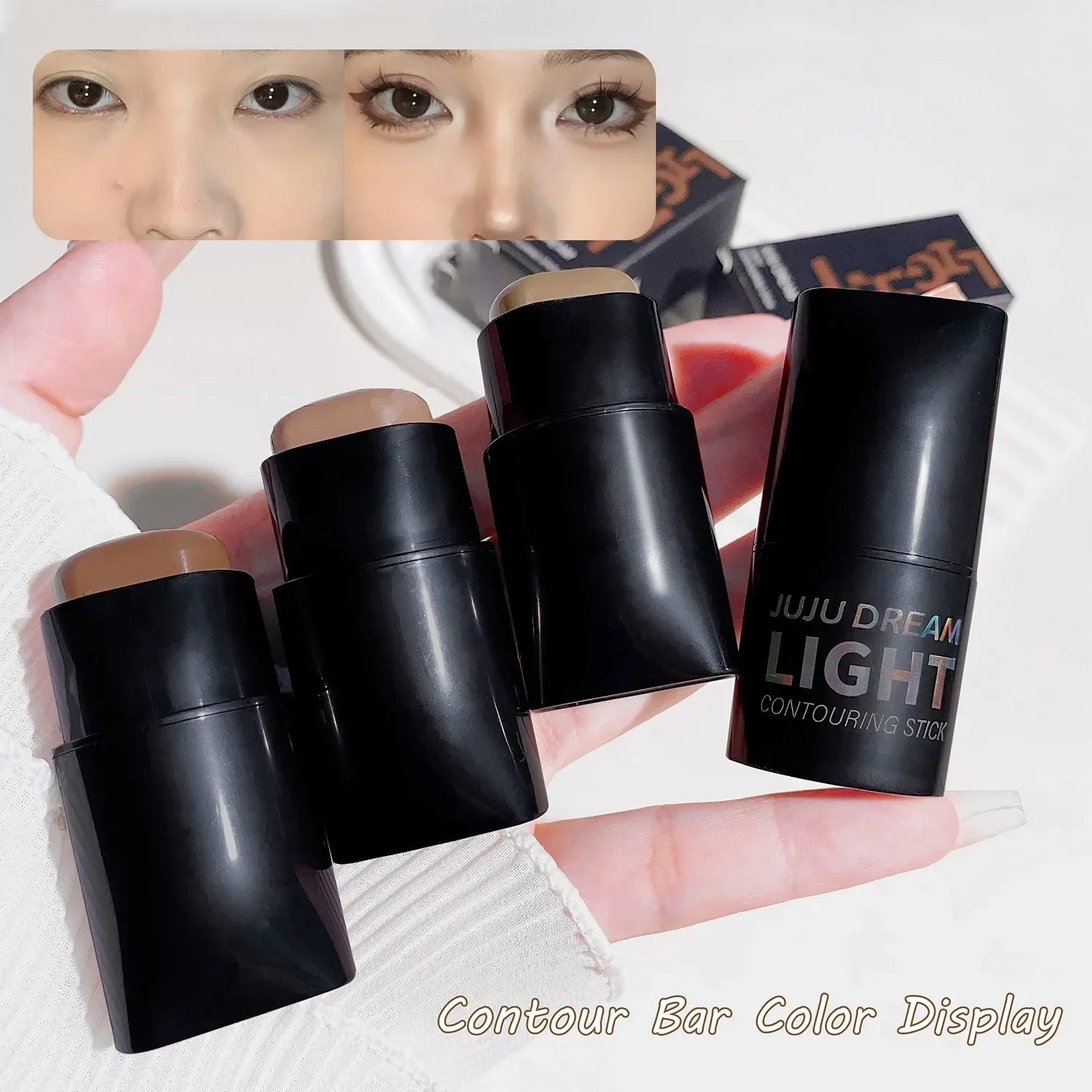 Square-head Face Contouring Stick Bronzers Enhances Three-dimensional Contour Nose shadow V Facial Shape Brighten Trimming Stick Qme