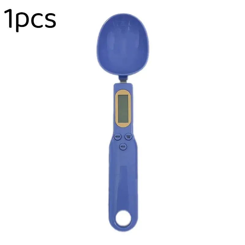 1 0 1- LCD Digital Food Scale Measuring Spoon Coffee Powder Milk Qme Blue