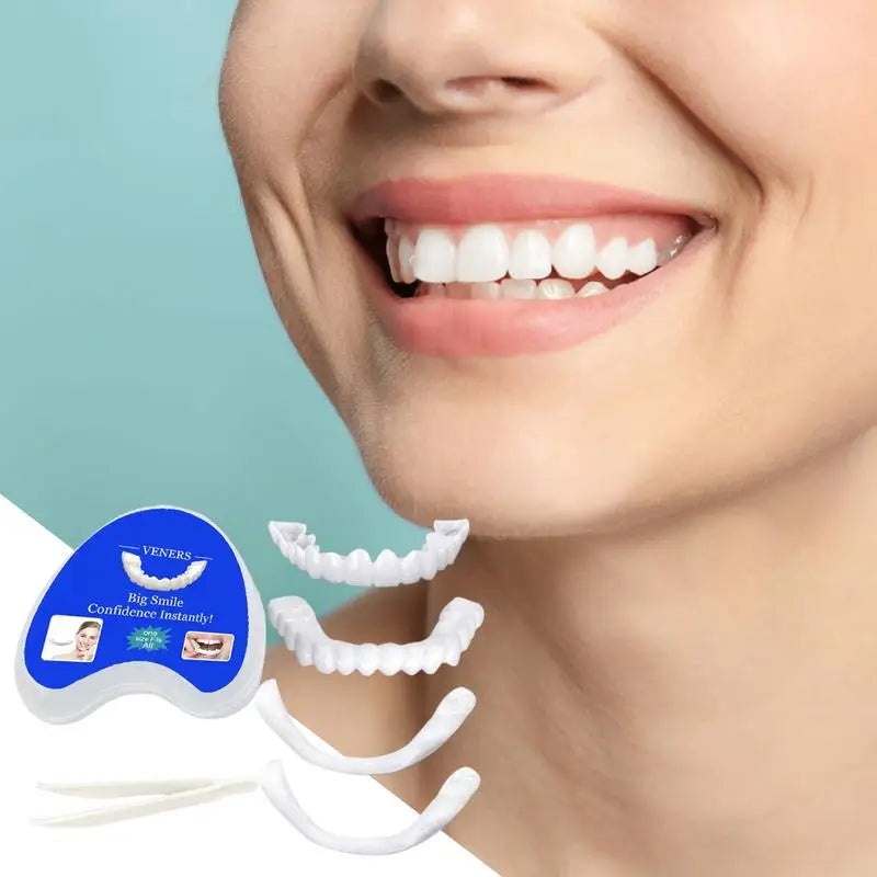 Denture Fake Teeth Temporary Veneers Upper Braces Lower Tweezers Qme