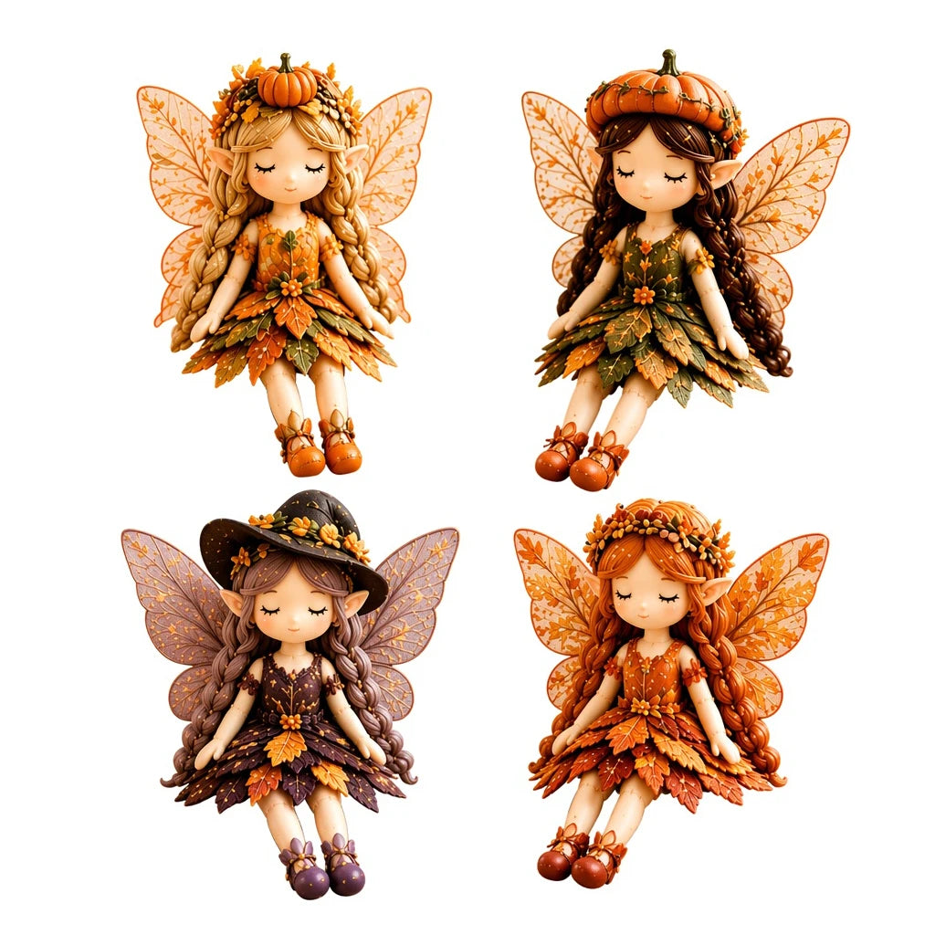 4Pcs Fairy Patchwork DIY Collection Handmade Make Winged Fairies Cloth Figurine Fairy Patchwork Sewing Kit Gift for Craft Lovers Qme B