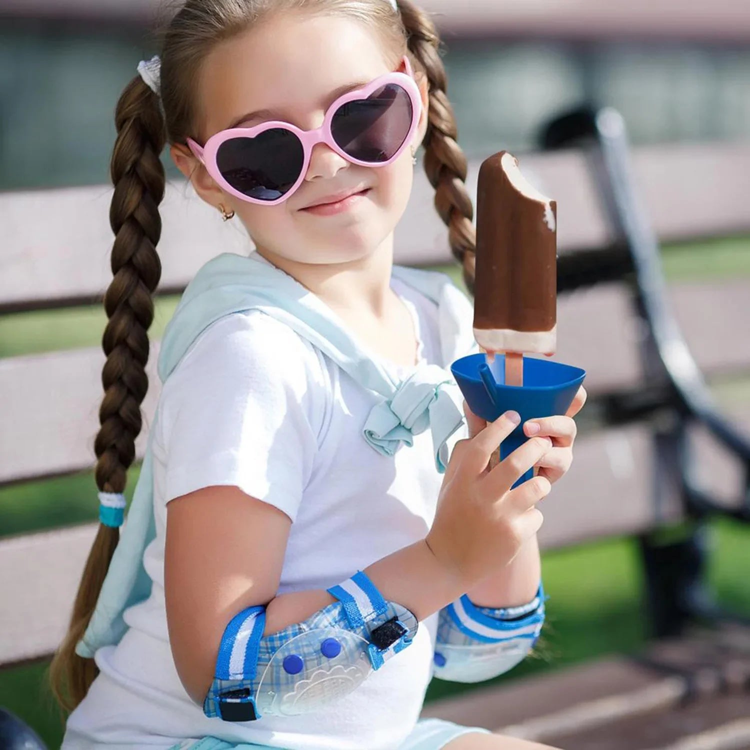 New Drip-Proof Popsicle Rack Drip Free Ice Holder No Mess Free Frozen Treats Rack Popsicle Holder with Straw For Kids Ice Cream Qme