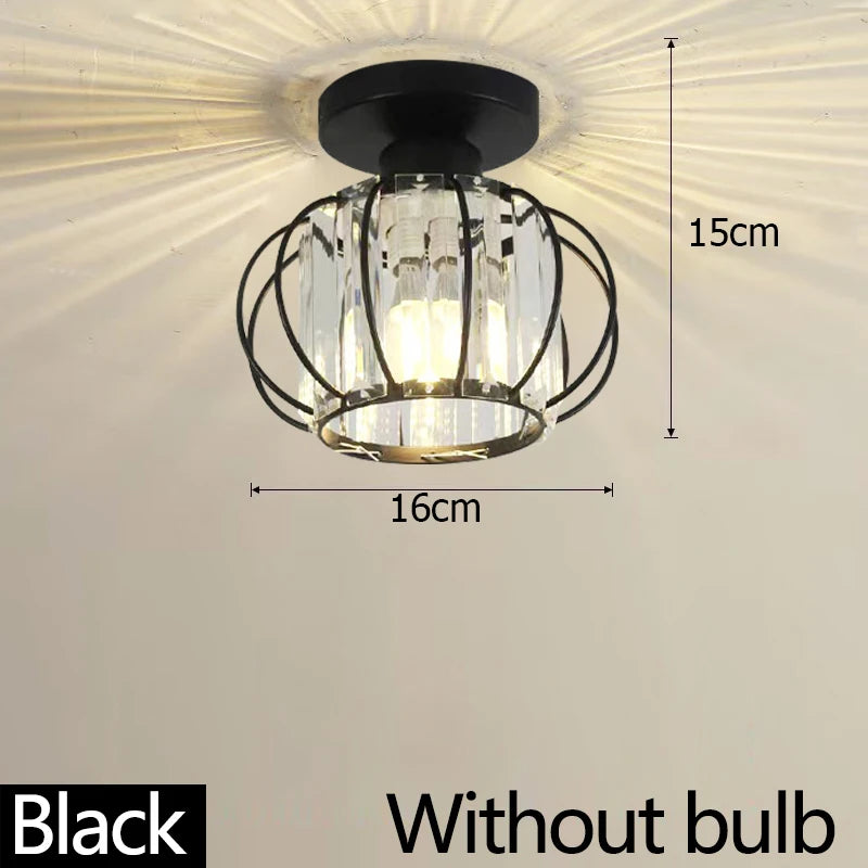 Modern luxury crystal E27 ceiling light, dining room, bedroom, corridor, entrance, staircase, kitchen lighting fixtures Qme Black-A