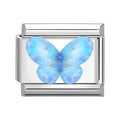 Fashion Colorful Y2K Heart Blue Purple Butterfly Italian Link Fit 9mm Stainless Steel Jewelry Making Charms Bracelets DIY Gifts Qme Style 38