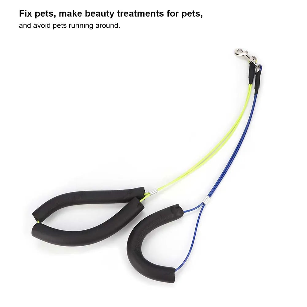 Dog Cat Grooming Loop Adjustable Pet Grooming Arm Cable Leash for Grooming Table Double Steel Restraint Holder Pet Grooming Tool Qme