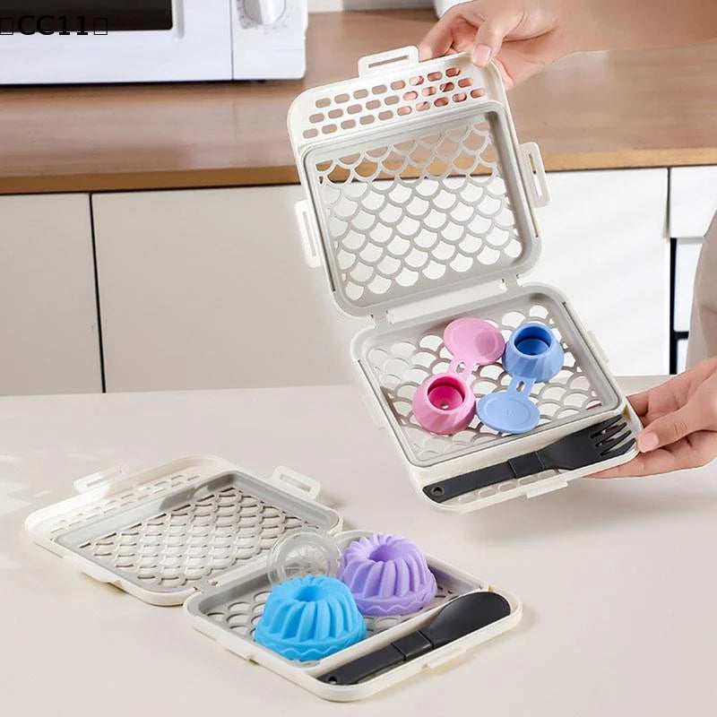 Silicone Mesh Box Dishwasher Cutlery Basket Bottle Parts Storage Qme