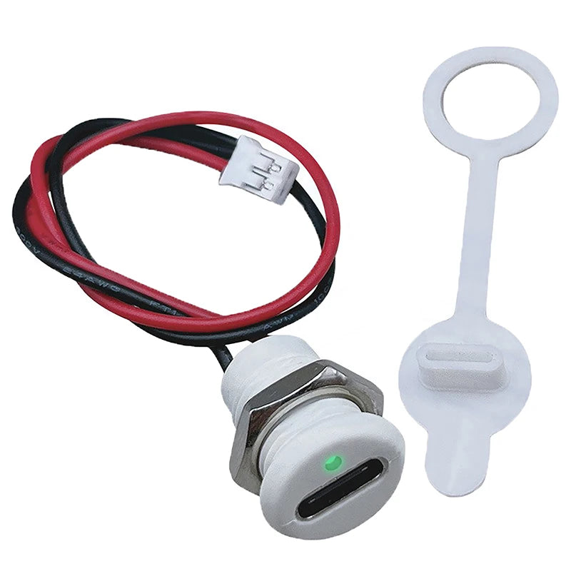 USB-C 2Pin Current Charging Socket PH2 0 Nut Snap Lock Plate USB Qme