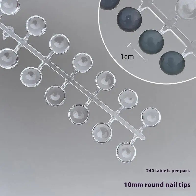 240 Fake Chart Showing 1 2 Mini Round Shaped Clear Glass Nail Polish Qme CARD 1cm