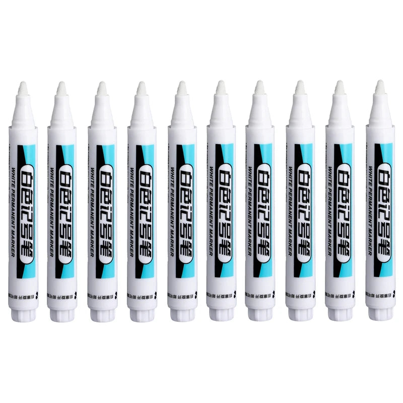 1 10 White Permanent Paint Marker Pens 0 7 Tip Waterproof Glass Stone