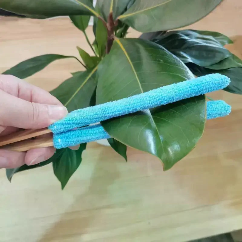 1PCS Leaf Cleaning Tongs Handheld Green Plant Cleaning Brush Bamboo Handle Durable Design For Efficient Leaf Removal Gardening Qme