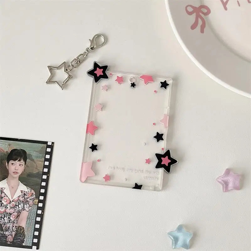 Cute Protective Pendant Card Organizer Gifts Colorful Star Photocard Qme A3