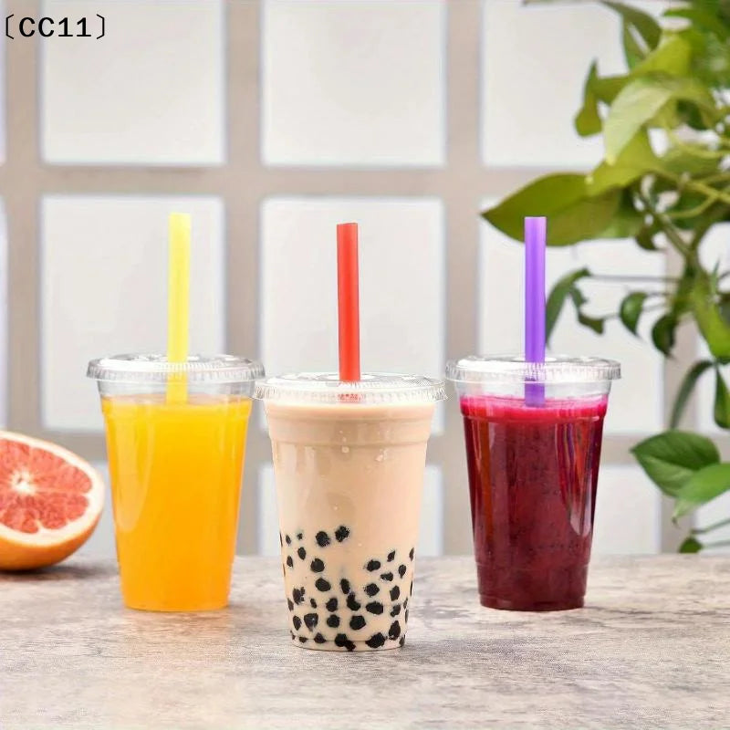 Colorful Reusable PP Wide Straws Milk Tea Shakes Popsicles Food-safe Qme