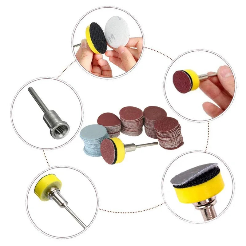 100pcs 25mm 1-Inch Sanding Discs: Abrasive Paper Polishing Pads For Rotary Tools - Perfect For Sanding & Polishing! Qme