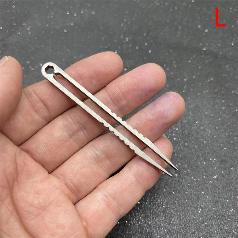Tweezers Pick Up Clamping Titanium TC4 Clip EDC Multipurpose Gadget Qme L Silver
