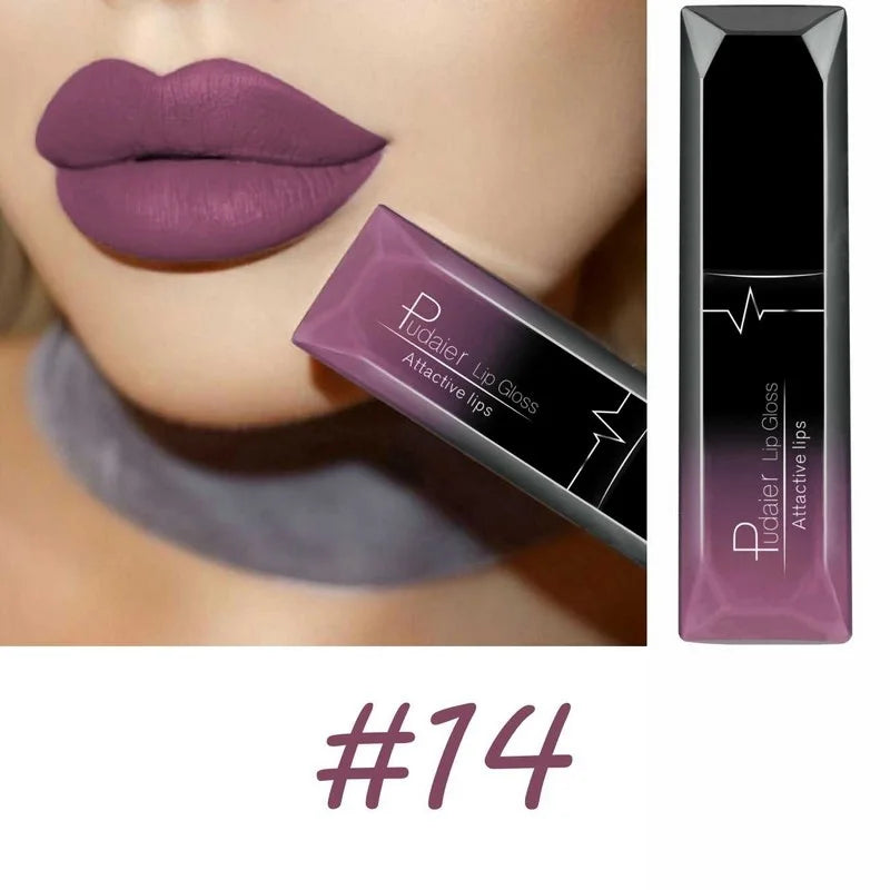 Matte Liquid Lipstick 17 Colors Long Lasting Lip Gloss Velvet Cream Qme 14
