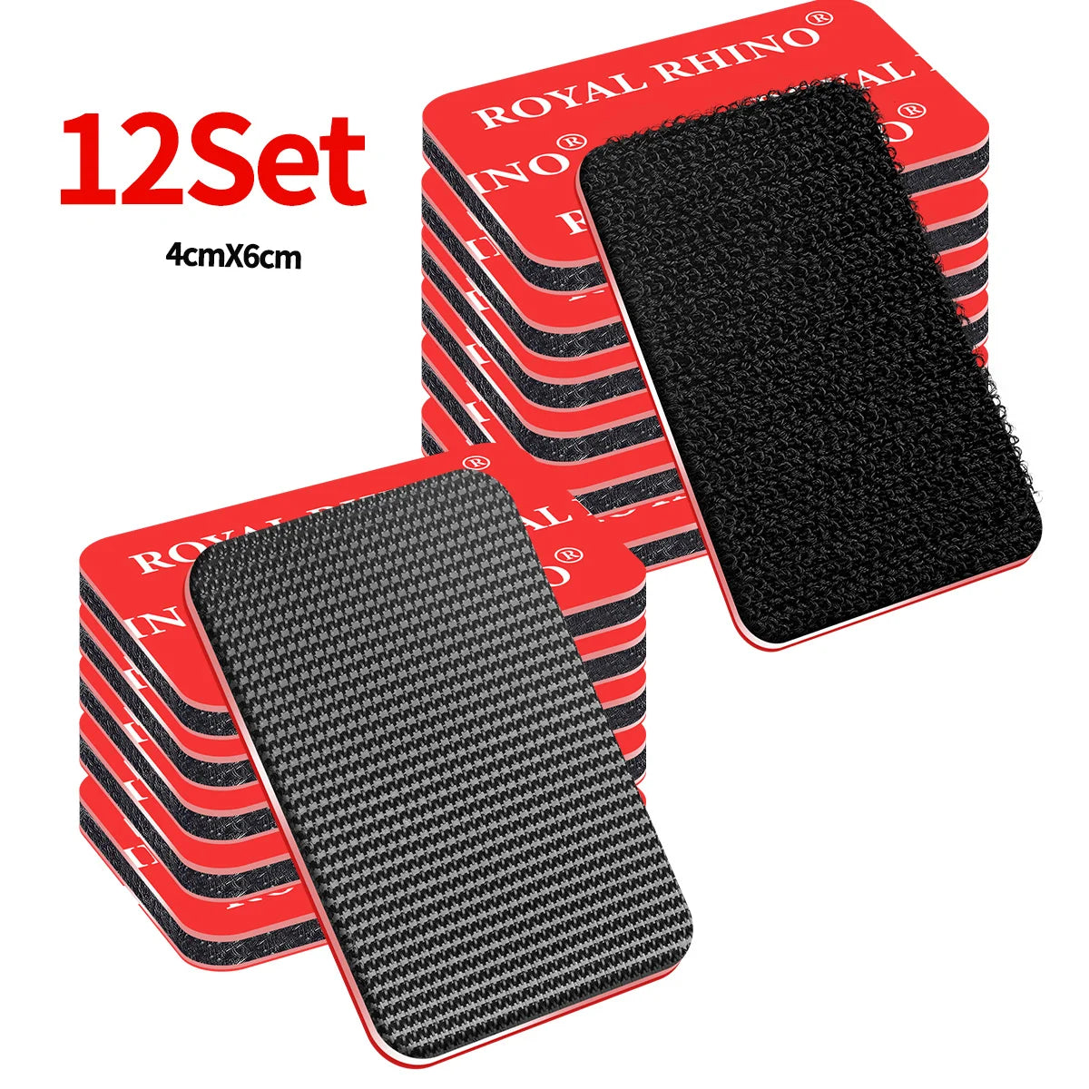 High-Adhesion Hook & Loop Pads Self-Adhesive Backing for DIY Floor Pads High Adhesion Heat-Resistant Hook and Loop Fasteners Qme 12set-4cmX6CM