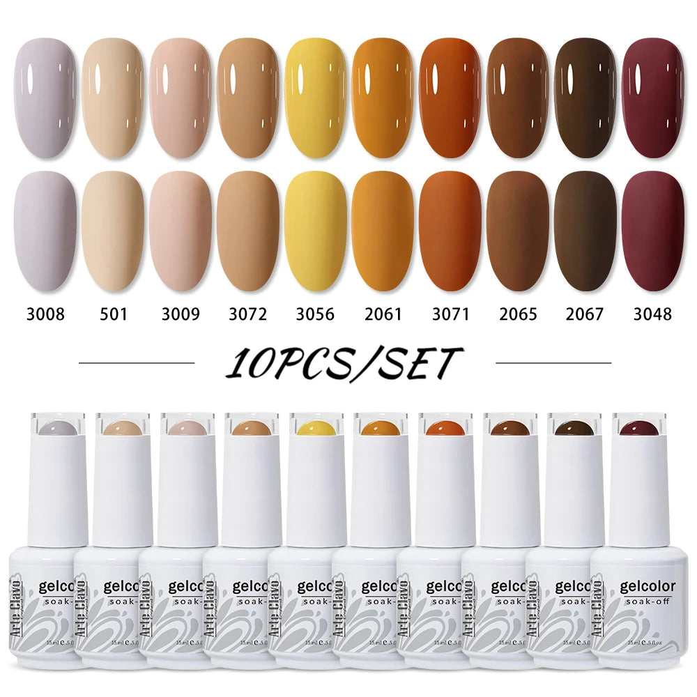 Arte Clavo 4 6 8 Gel Nail Polish Art Soak Off UV Colorful Semi