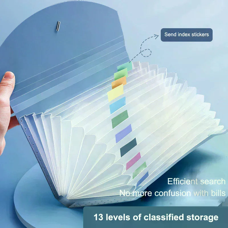 13 Pockets Expanding File Folder Accordion Document Organizer Check Qme