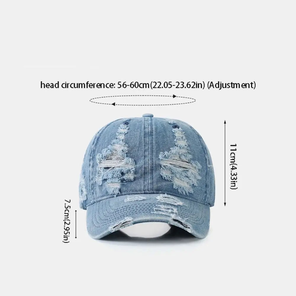 Simple Creative Denim Baseball Cap Hip Hop Cotton Sunscreen Hat Qme