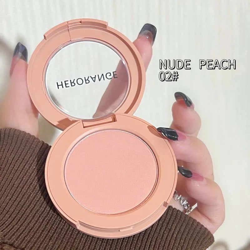 HERORANGE Monokrom Serbuk Blush Waterproof Long-lasting Peach-orange Qme HR402-02