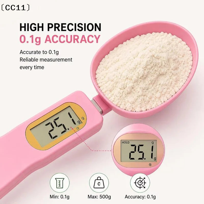 1 0 1- LCD Digital Food Scale Measuring Spoon Coffee Powder Milk Qme