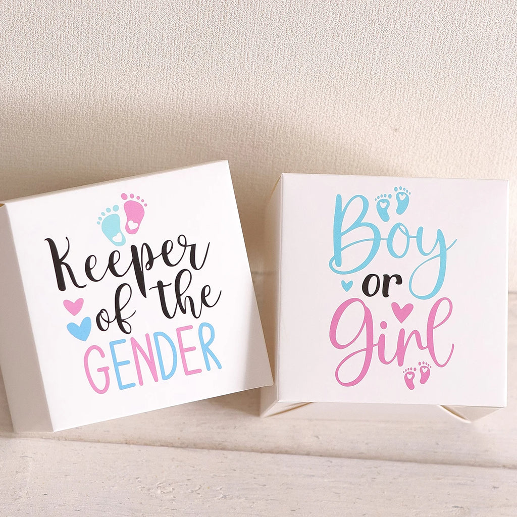 5 Pack, Gender Reveal Party Decorations Blue Feet g Irl Candy Boxes, B Oy or g Irl Gender Reveal Party Favor Boxes, Small Busine Qme
