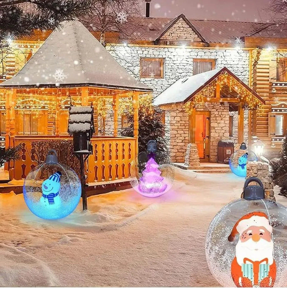 PVC inflatable transparent luminous Christmas ball 24-inch decorated Christmas indoor patio Christmas tree atmosphere ball Qme